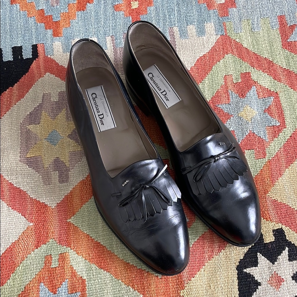 Christian Dior Black Smooth Leather Men’s Loafers